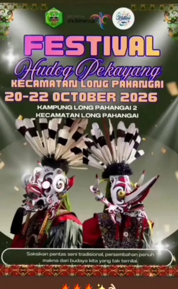 Hudoq The Tradisional Local Festival Upper Mahakam River